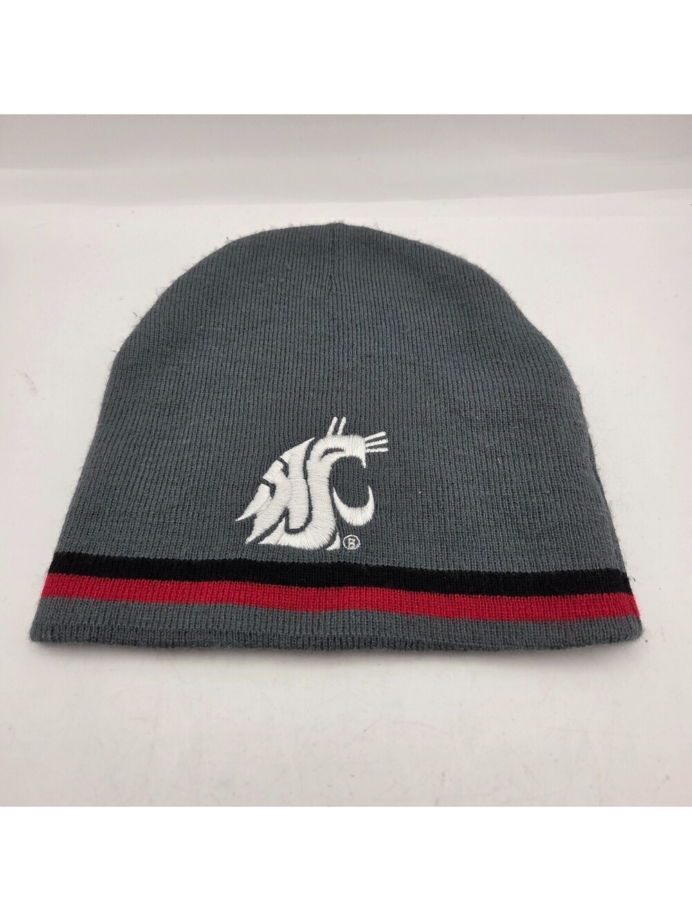 Washington State Cougars WSU Gray Knit Beanie Hat Embroidered NCAA